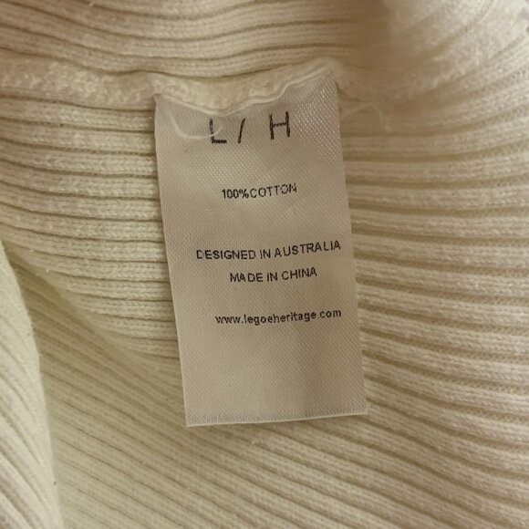 Legoe Heritage Maternity Catalina Ribbed Jumper Sweater Off White M/L Cotton - Picture 7 of 10